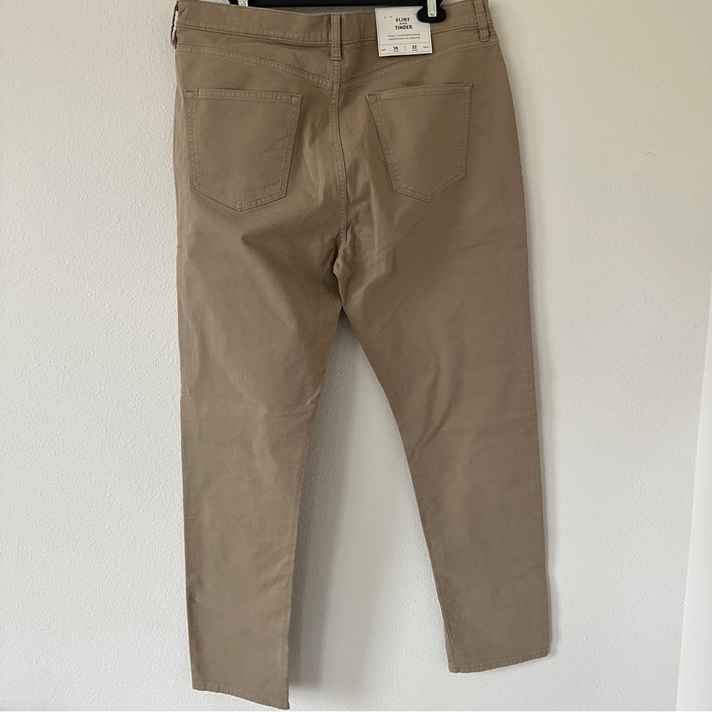 Men’s Huckberry Flint and Tinder Khaki Pants Tapered Fit 36 x 32 NWT - Picture 5 of 9
